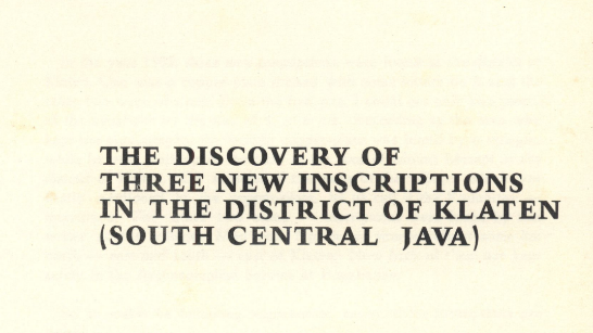 The Discovery Of Three New Inscriptions