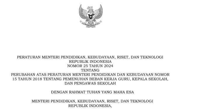 Pemenuhan beban kerja guru