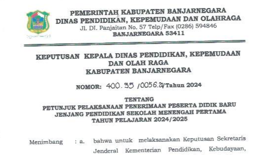 PPDB Kab Banjarnegara 2024