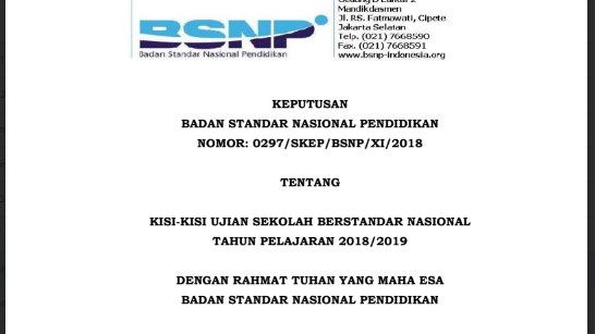 Kisi-kisi USBN Tahun 2019