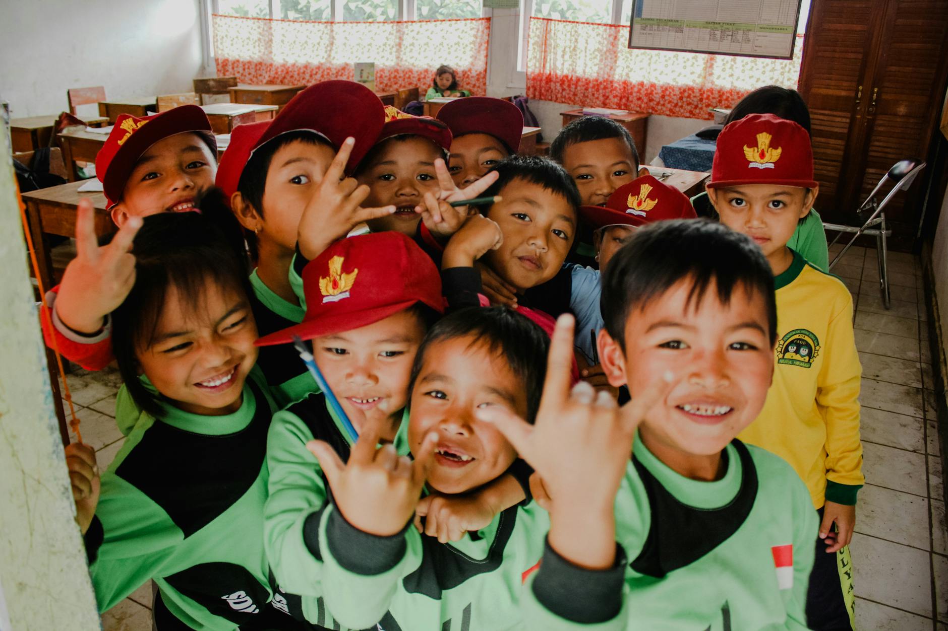 children looking at the camera